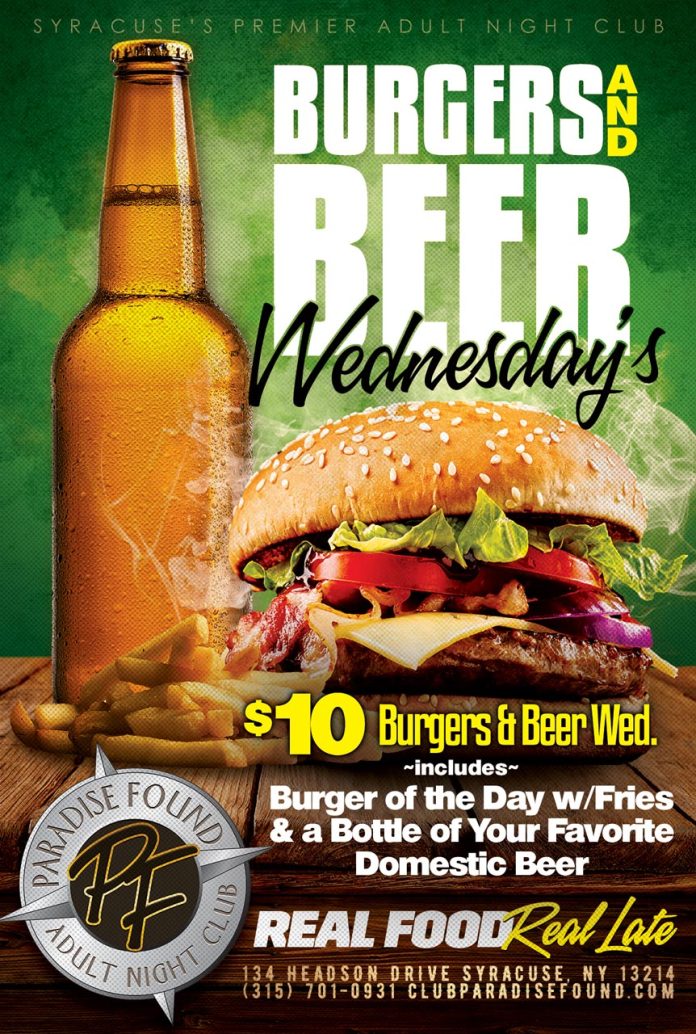 Paradise Found Syracuse Burgers & Beer Wednesdays
