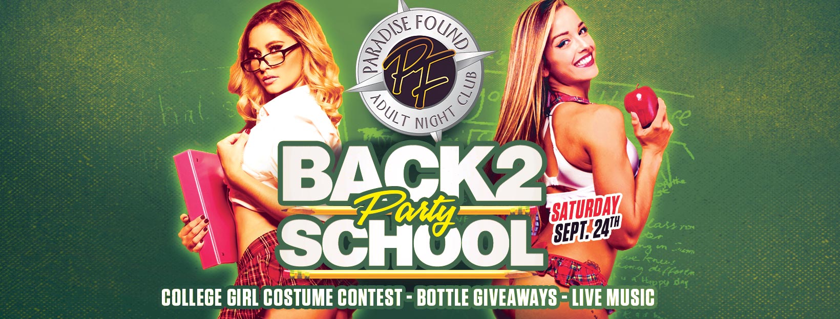 Back to School Party at Club Paradise Found Sept. 24th