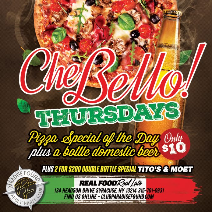 Paradise Found Che Bello Thursdays Pizza & Beer Special