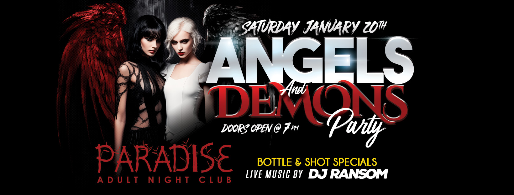 Paradise Night Club Angles & Demons Party Jan 20th Syracuse NY